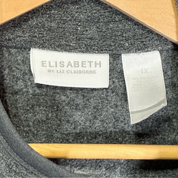 Elizabeth by Liz Claiborne fleece Gray Vest plus size women’s 1X - Picture 2 of 3